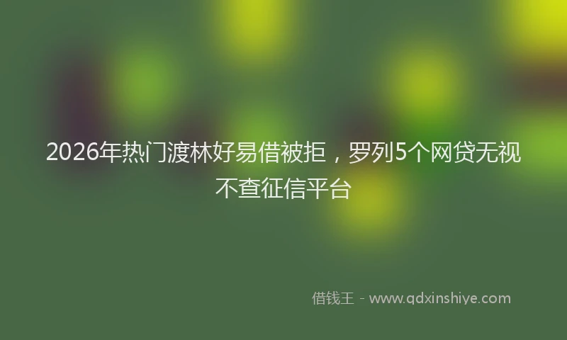 2026年热门渡林好易借被拒，罗列5个网贷无视不查征信平台