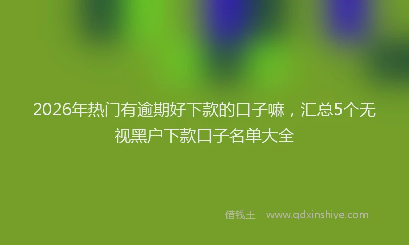 2026年热门有逾期好下款的口子嘛,汇总5个无视黑户下款口子名单大全