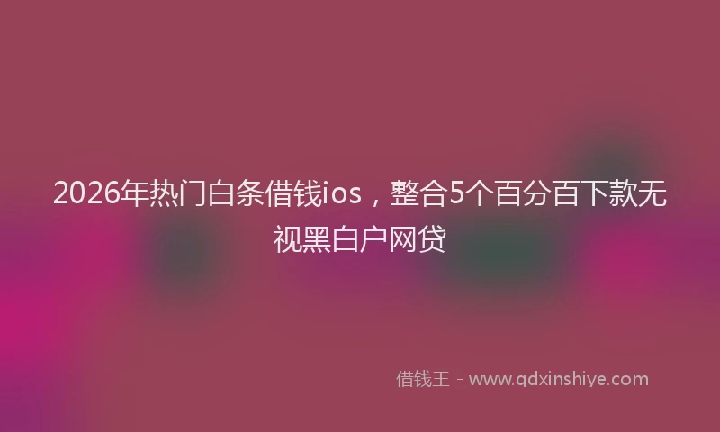 2026年热门白条借钱ios，整合5个百分百下款无视黑白户网贷