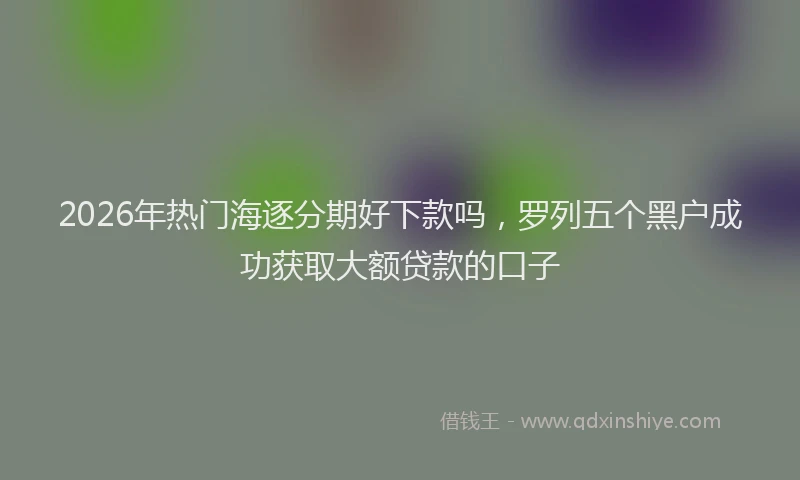 2026年热门海逐分期好下款吗，罗列五个黑户成功获取大额贷款的口子