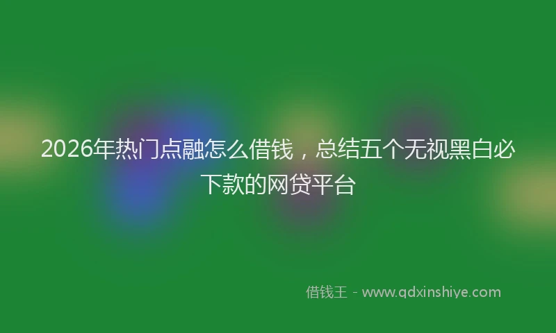 2026年热门点融怎么借钱，总结五个无视黑白必下款的网贷平台