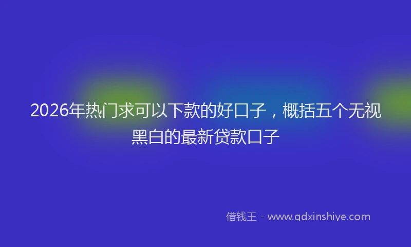 2026年热门求可以下款的好口子，概括五个无视黑白的最新贷款口子