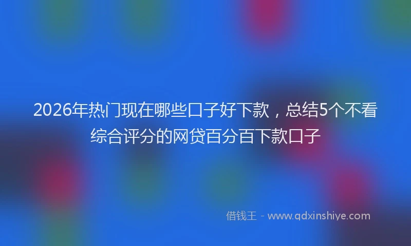 2026年热门现在哪些口子好下款，总结5个不看综合评分的网贷百分百下款口子
