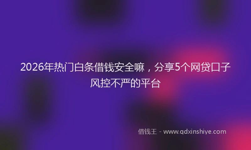 2026年热门白条借钱安全嘛,分享5个网贷口子风控不严的平台