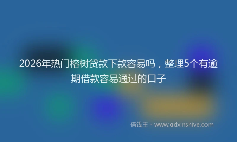 2026年热门榕树贷款下款容易吗，整理5个有逾期借款容易通过的口子