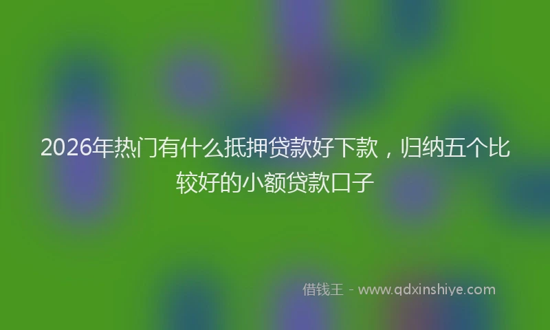 2026年热门有什么抵押贷款好下款,归纳五个比较好的小额贷款口子