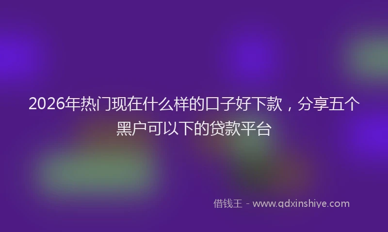 2026年热门现在什么样的口子好下款，分享五个黑户可以下的贷款平台