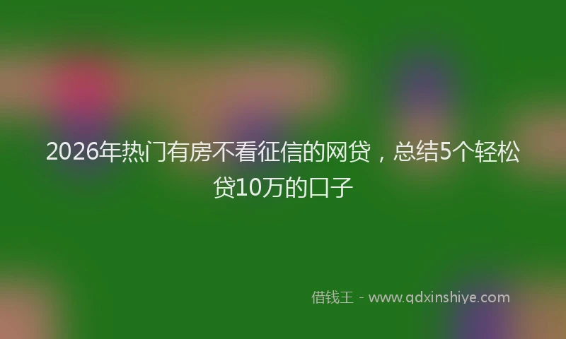 2026年热门有房不看征信的网贷，总结5个轻松贷10万的口子