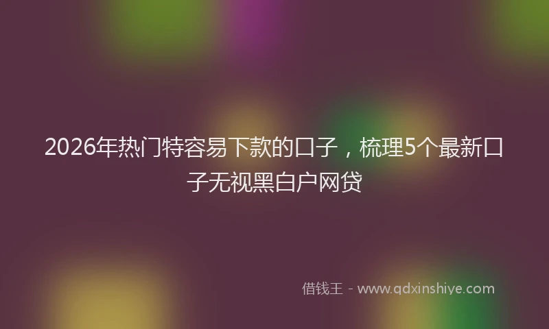 2026年热门特容易下款的口子，梳理5个最新口子无视黑白户网贷