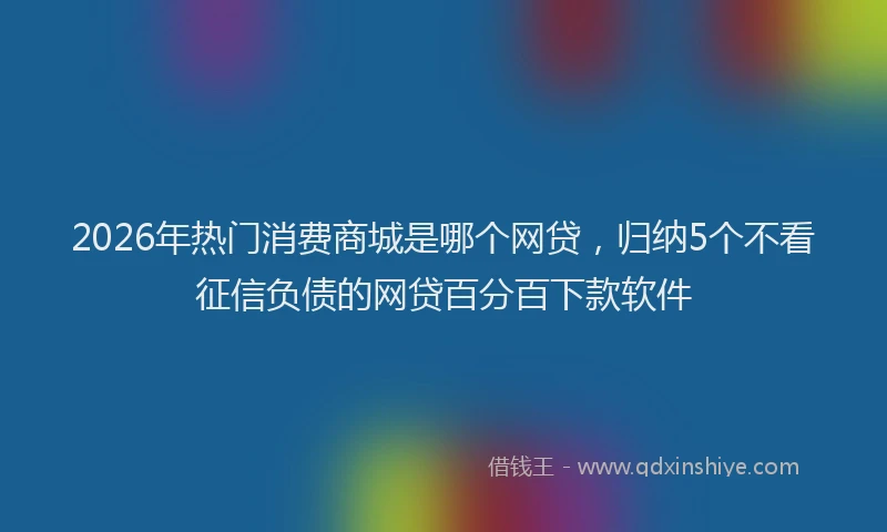 2026年热门消费商城是哪个网贷,归纳5个不看征信负债的网贷百分百下款软件