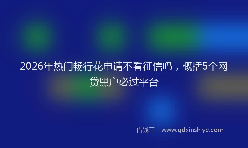 2026年热门畅行花申请不看征信吗，概括5个网贷黑户必过平台