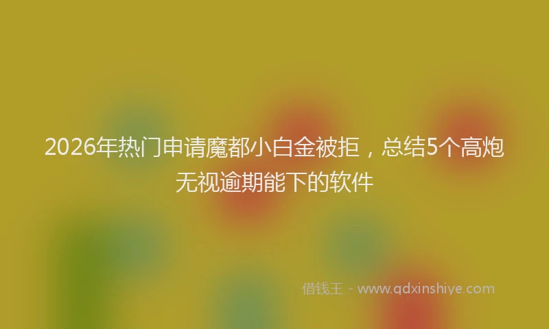2026年热门申请魔都小白金被拒，总结5个高炮无视逾期能下的软件