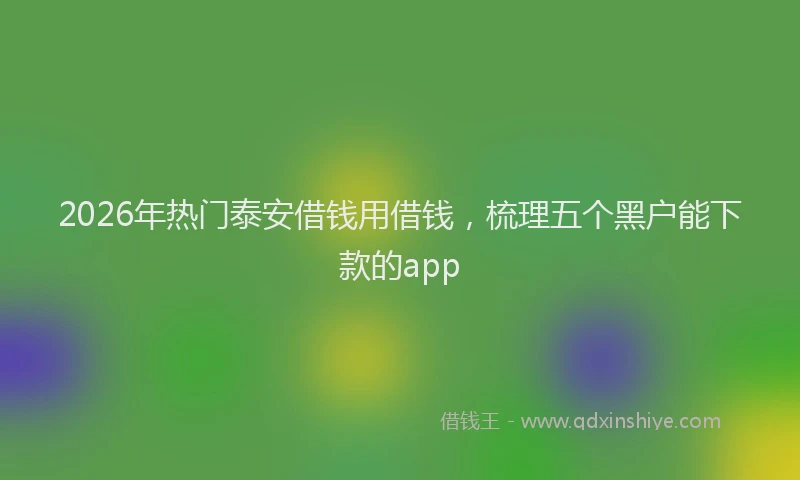 2026年热门泰安借钱用借钱,梳理五个黑户能下款的app