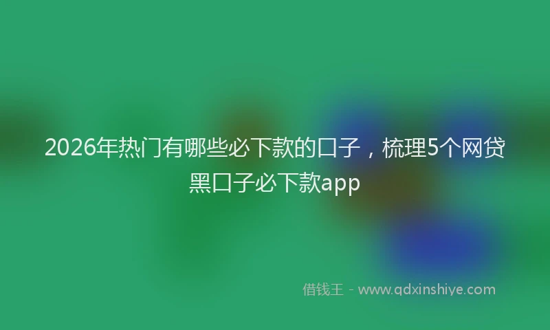 2026年热门有哪些必下款的口子，梳理5个网贷黑口子必下款app