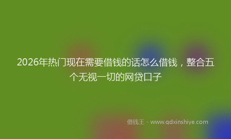 2026年热门现在需要借钱的话怎么借钱，整合五个无视一切的网贷口子