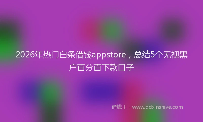 2026年热门白条借钱appstore，总结5个无视黑户百分百下款口子