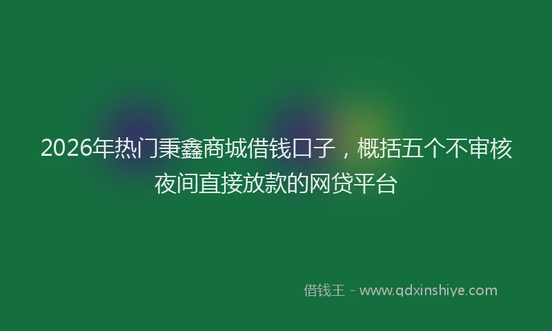 2026年热门秉鑫商城借钱口子，概括五个不审核夜间直接放款的网贷平台