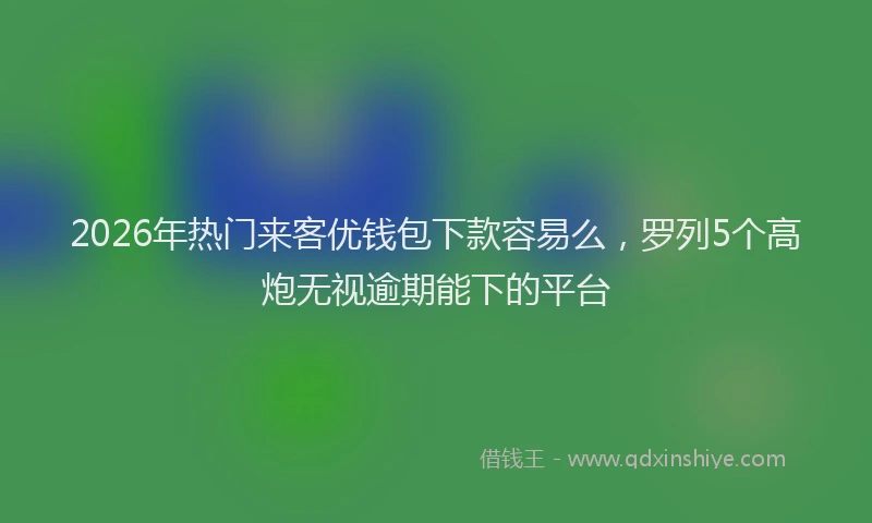 2026年热门来客优钱包下款容易么，罗列5个高炮无视逾期能下的平台