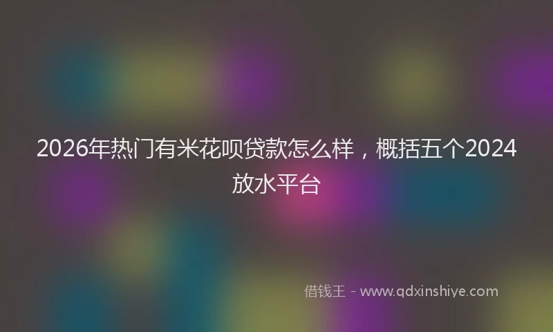 2026年热门有米花呗贷款怎么样，概括五个2024放水平台