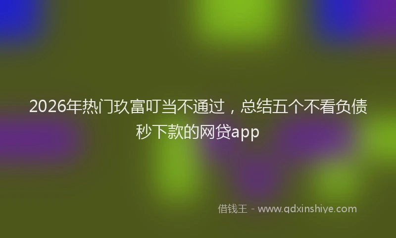 2026年热门玖富叮当不通过,总结五个不看负债秒下款的网贷app