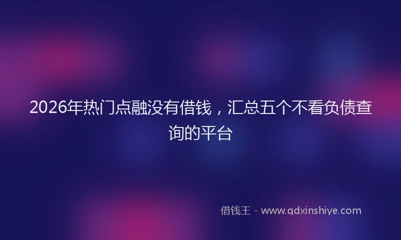 2026年热门点融没有借钱，汇总五个不看负债查询的平台
