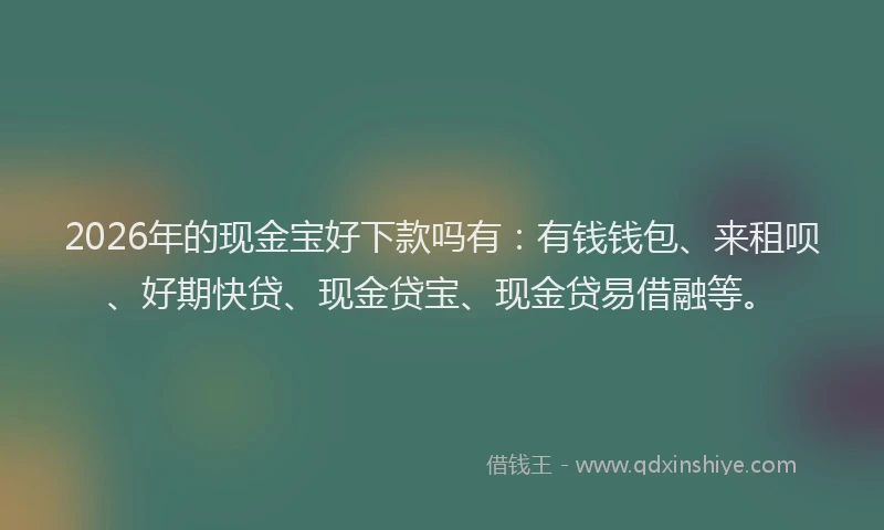 2026年的现金宝好下款吗有：有钱钱包、来租呗、好期快贷、现金贷宝、现金贷易借融等。