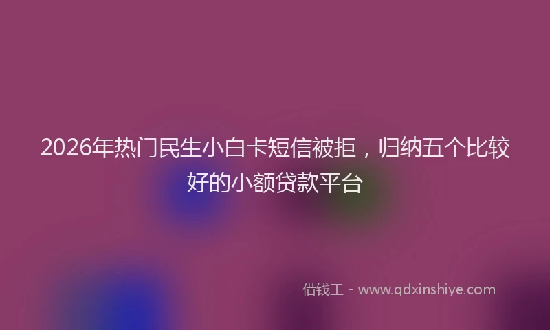 2026年热门民生小白卡短信被拒，归纳五个比较好的小额贷款平台