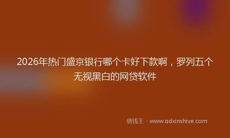 2026年热门盛京银行哪个卡好下款啊，罗列五个无视黑白的网贷软件