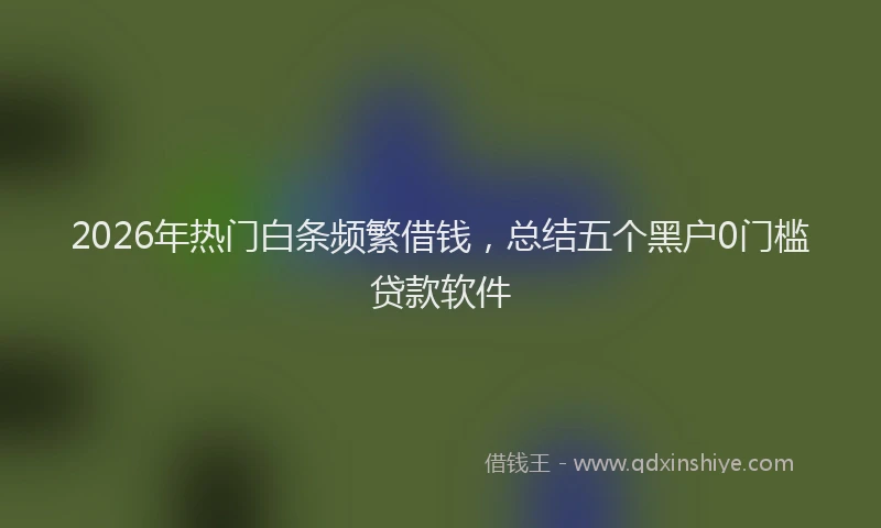 2026年热门白条频繁借钱，总结五个黑户0门槛贷款软件