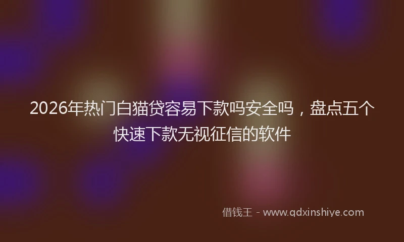 2026年热门白猫贷容易下款吗安全吗,盘点五个快速下款无视征信的软件