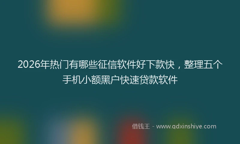 2026年热门有哪些征信软件好下款快，整理五个手机小额黑户快速贷款软件