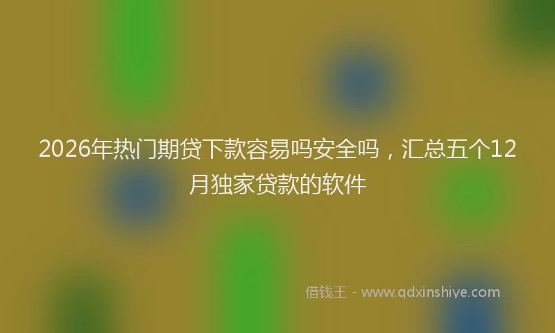 2026年热门期贷下款容易吗安全吗，汇总五个12月独家贷款的软件