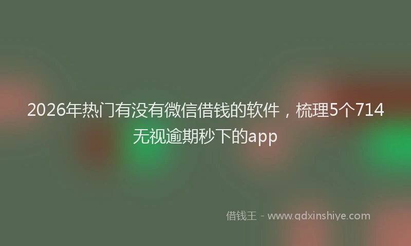 2026年热门有没有微信借钱的软件，梳理5个714无视逾期秒下的app
