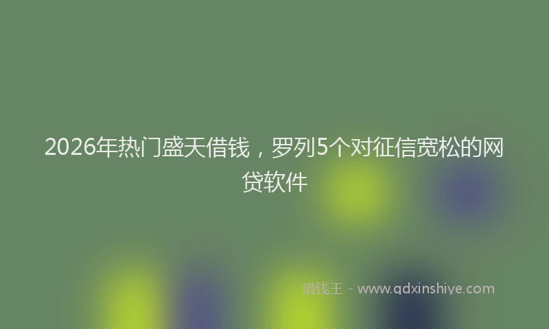 2026年热门盛天借钱，罗列5个对征信宽松的网贷软件