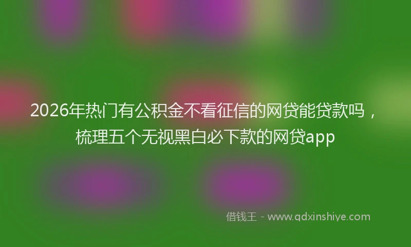2026年热门有公积金不看征信的网贷能贷款吗，梳理五个无视黑白必下款的网贷app