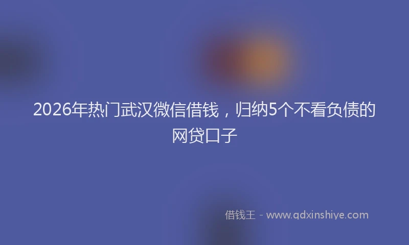 2026年热门武汉微信借钱，归纳5个不看负债的网贷口子
