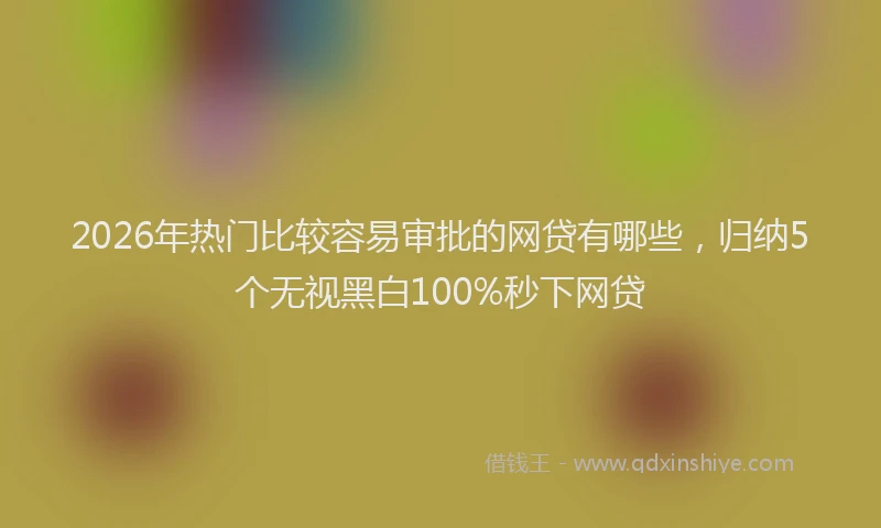 2026年热门比较容易审批的网贷有哪些，归纳5个无视黑白100%秒下网贷