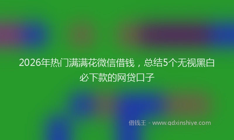 2026年热门满满花微信借钱，总结5个无视黑白必下款的网贷口子
