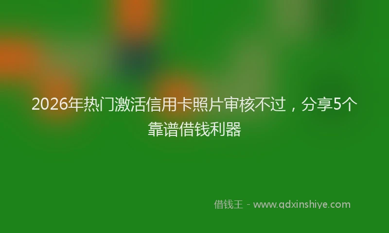 2026年热门激活信用卡照片审核不过，分享5个靠谱借钱利器
