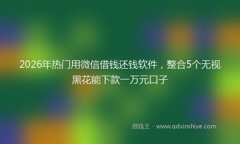 2026年热门用微信借钱还钱软件，整合5个无视黑花能下款一万元口子
