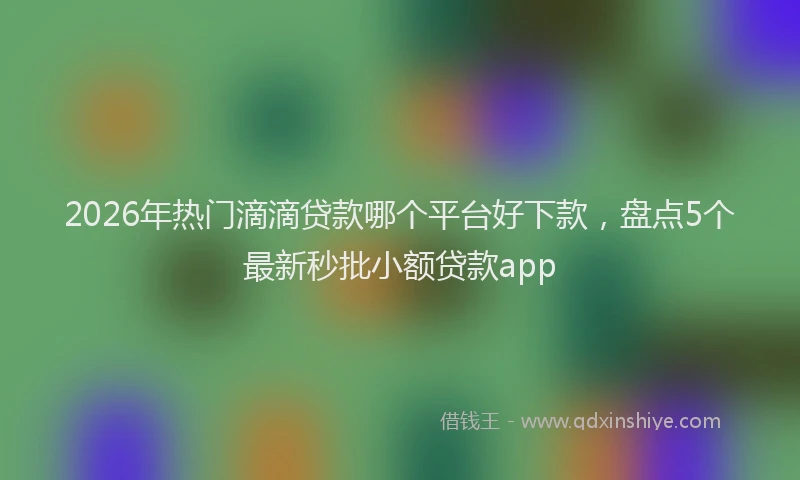 2026年热门滴滴贷款哪个平台好下款，盘点5个最新秒批小额贷款app