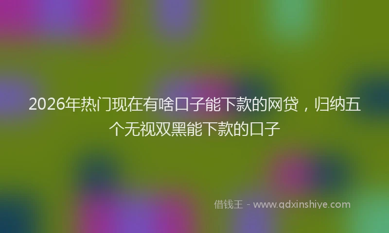 2026年热门现在有啥口子能下款的网贷，归纳五个无视双黑能下款的口子