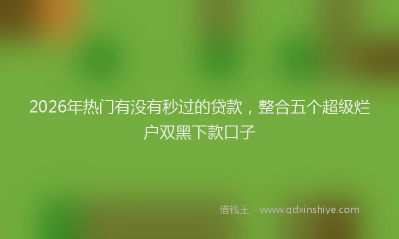 2026年热门有没有秒过的贷款，整合五个超级烂户双黑下款口子