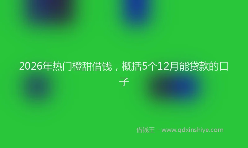 2026年热门橙甜借钱，概括5个12月能贷款的口子