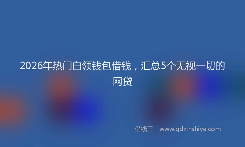 2026年热门白领钱包借钱，汇总5个无视一切的网贷