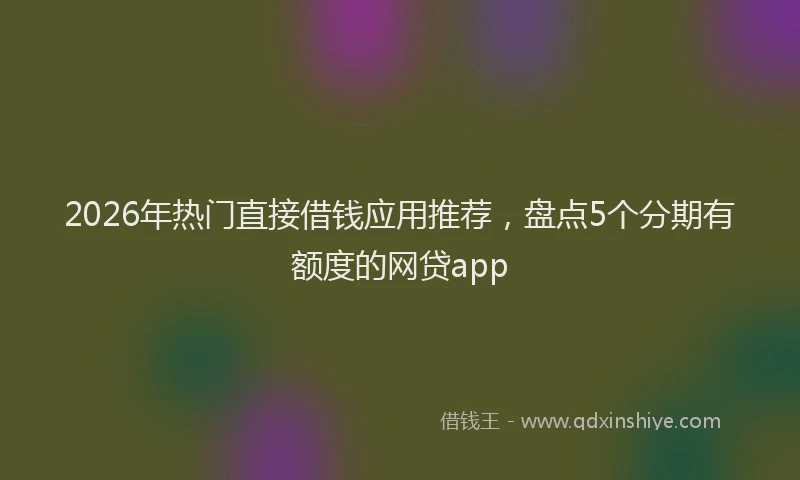 2026年热门直接借钱应用推荐，盘点5个分期有额度的网贷app
