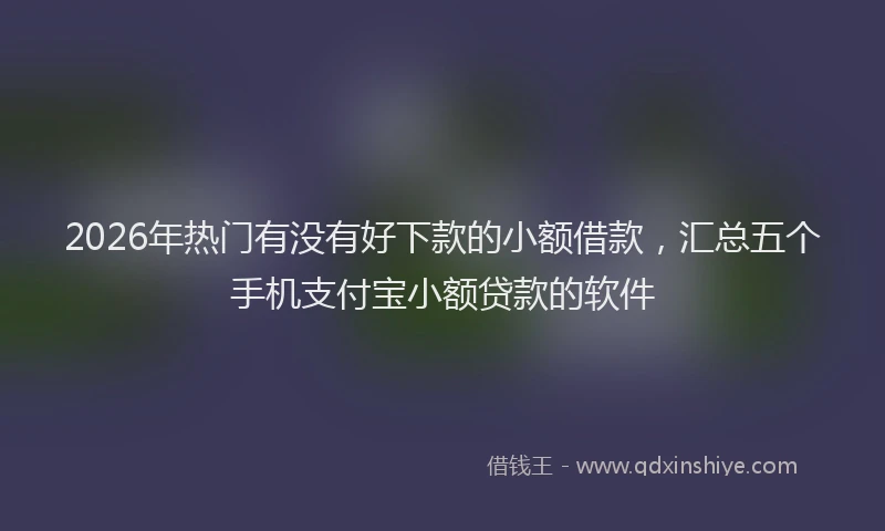 2026年热门有没有好下款的小额借款，汇总五个手机支付宝小额贷款的软件