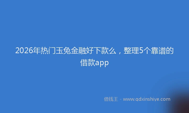 2026年热门玉兔金融好下款么，整理5个靠谱的借款app