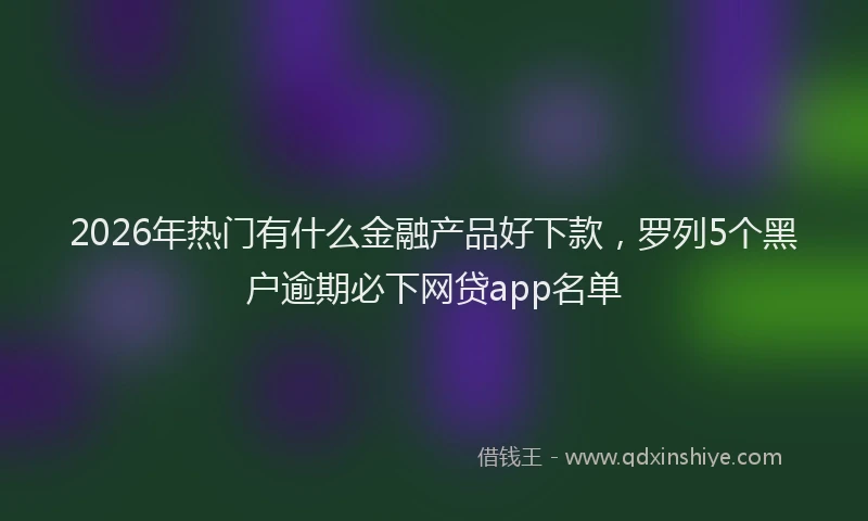 2026年热门有什么金融产品好下款，罗列5个黑户逾期必下网贷app名单