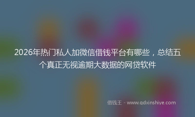 2026年热门私人加微信借钱平台有哪些，总结五个真正无视逾期大数据的网贷软件